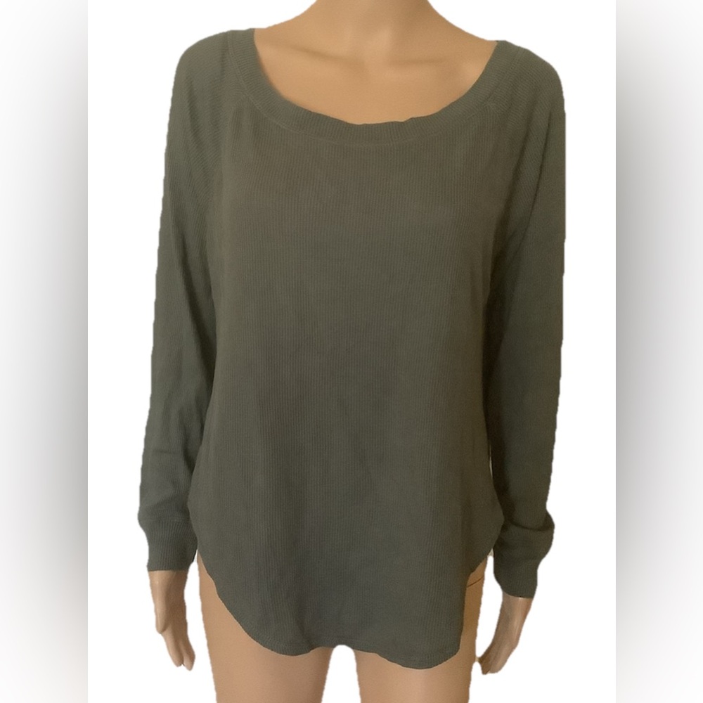 Chaser Long Sleeve Waffle Tunic Sweater lightweight Top size Small women’s
